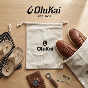 New OluKai Natural Canvas Drawstring Shoe & Travel Bag